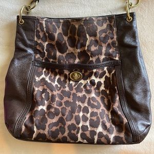 Coach Ocelot print Leather hobo handbag